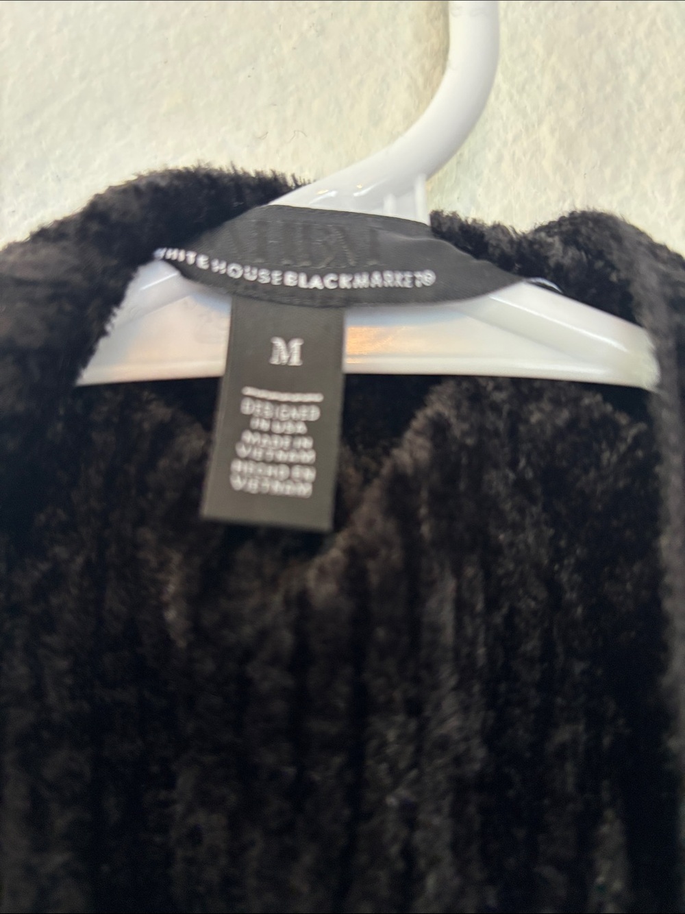 White House Black Market Black Ribbed Open-Front Cardigan -730sku - Picture 2 of 4